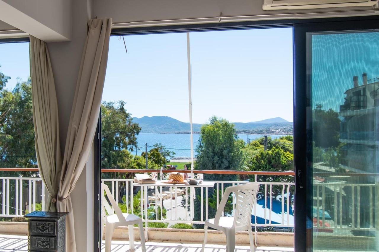 Lavish & Spacious Apt With Stunning Seaview, 10 Min Ath Airport Артеміда Екстер'єр фото